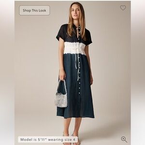 NWT J Crew Cerise shirtdress in dip-dyed ramie